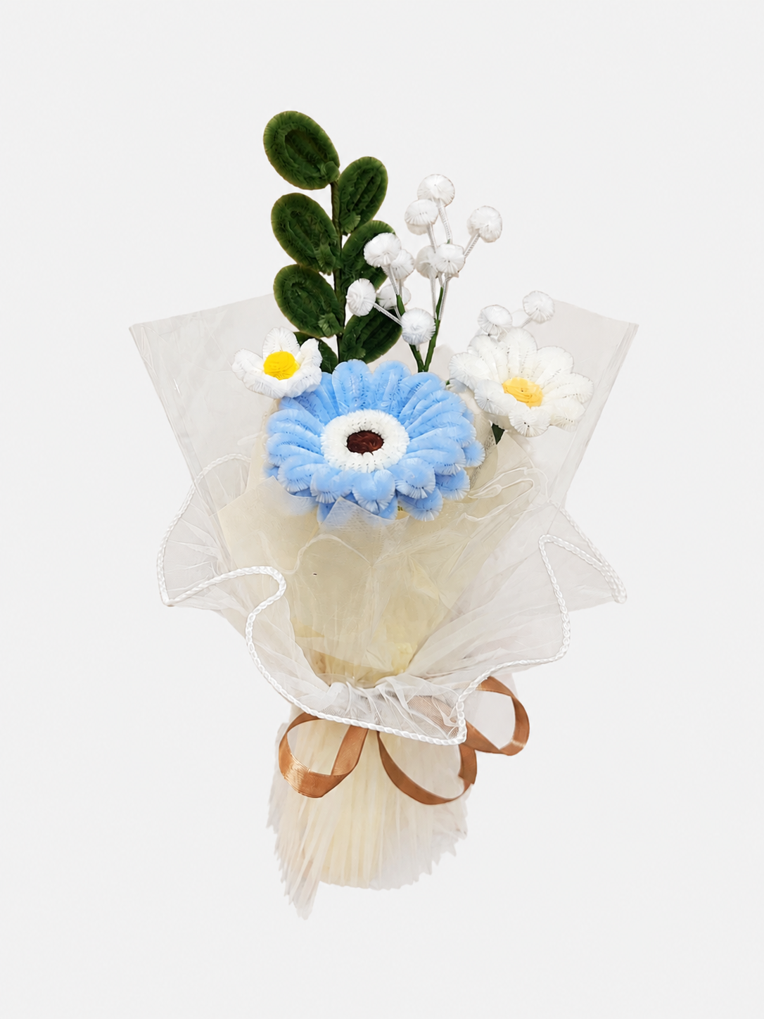 Just You — handmade pipe cleaner flower (ดอกไม้ถักมือ) by Flowerest.bkk. ช่อเดียวขนาดน่ารัก ห่อสไตล์เกาหลี