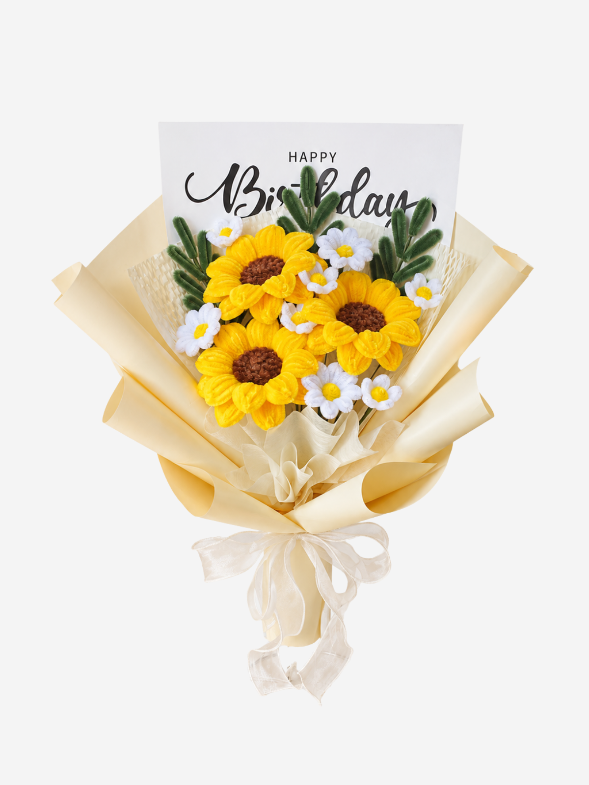 Sunflowers birthday — handmade pipe cleaner flower (ดอกไม้ถักมือ) by Flowerest.bkk