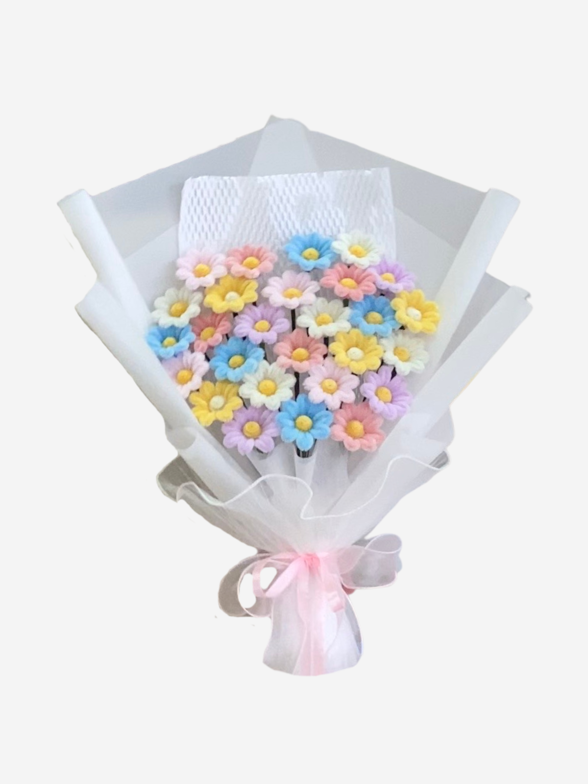 Deluxe Daisy — handmade pipe cleaner flower (ดอกไม้ถักมือ) by Flowerest.bkk
